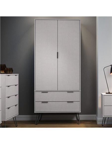 Core Products Augusta Grey 2 door, 2 drawer wardrobe, AGG582 - pic 116208 | FastDaddyshop