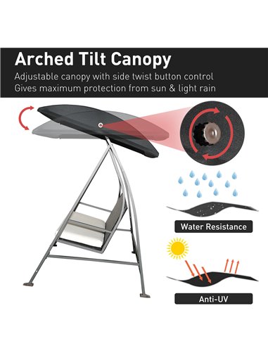 Outsunny 3-Seater Swing Chair New Outdoor Garden Rattan Swinging Hammock Seater Bench Bed Lounger - Black