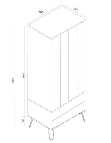 Core Products Augusta Grey 2 door, 2 drawer wardrobe, AGG582