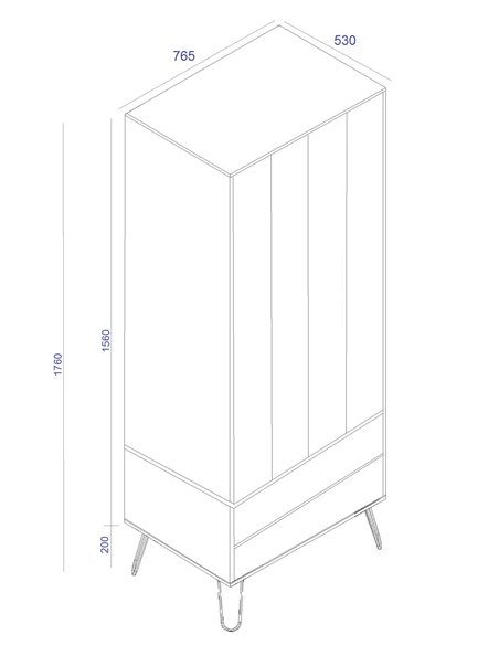 Core Products Augusta Grey 2 door, 2 drawer wardrobe, AGG582 - pic 116210 | FastDaddyshop