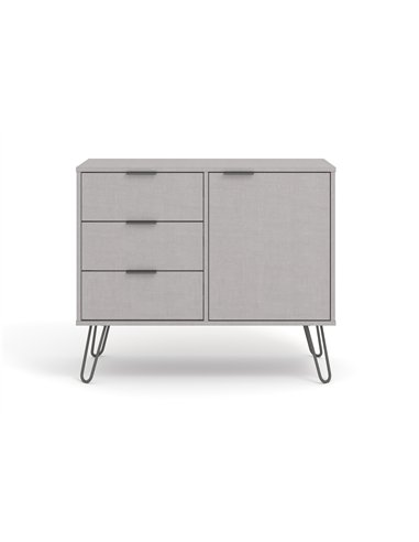 Core Products Augusta Grey small sideboard with 1 doors, 3 drawers, AGG915