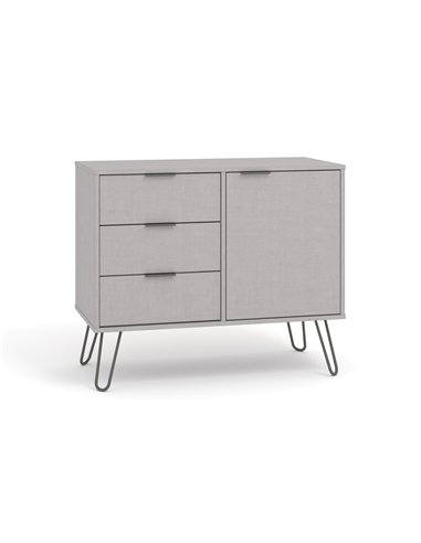 Core Products Augusta Grey small sideboard with 1 doors, 3 drawers, AGG915
