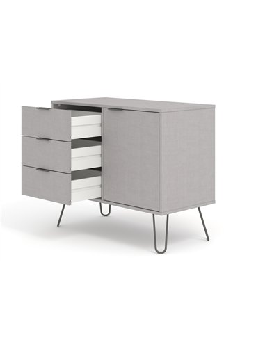 Core Products Augusta Grey small sideboard with 1 doors, 3 drawers, AGG915