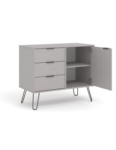 Core Products Augusta Grey small sideboard with 1 doors, 3 drawers, AGG915