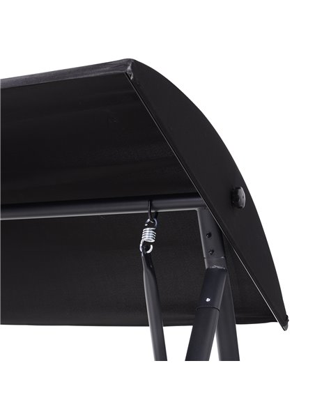 Outsunny 3-Seater Swing Chair New Outdoor Garden Rattan Swinging Hammock Seater Bench Bed Lounger - Black - pic 11623 | FastDaddyshop