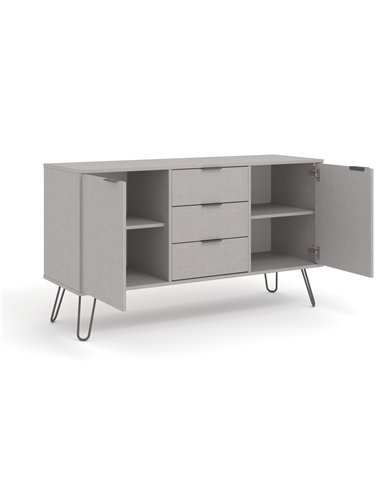 Core Products Augusta Grey medium sideboard with 2 door, 3 drawers, AGG916