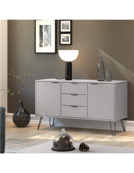 Core Products Augusta Grey medium sideboard with 2 door, 3 drawers, AGG916 - pic 116233 | FastDaddyshop