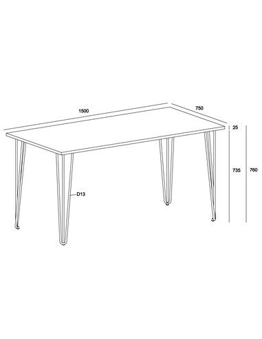 Core Products Augusta Pine rectangular dining table , AGTB3