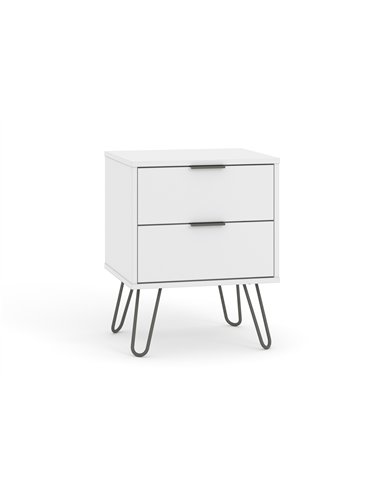Core Products Augusta White 2 drawer bedside cabinet, AGW510
