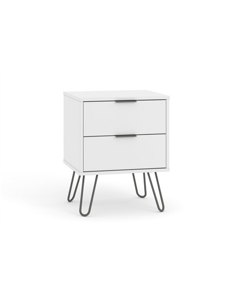 Core Products Augusta White 2 drawer bedside cabinet, AGW510 - pic 116247 | FastDaddyshop