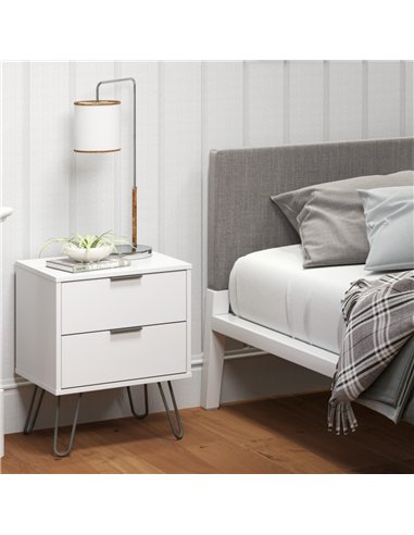 Core Products Augusta White 2 drawer bedside cabinet, AGW510
