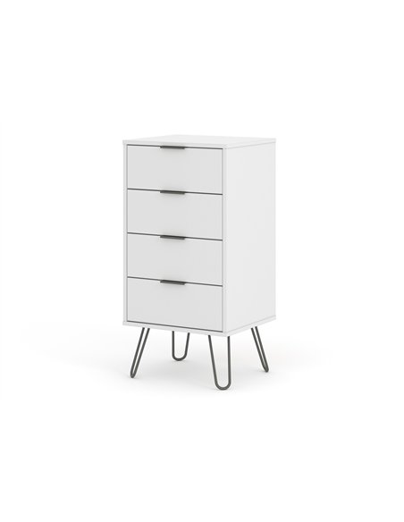 Core Products Augusta White 4 drawer narrow chest of drawers, AGW517 - pic 116258 | FastDaddyshop