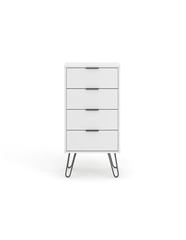 Core Products Augusta White 4 drawer narrow chest of drawers, AGW517