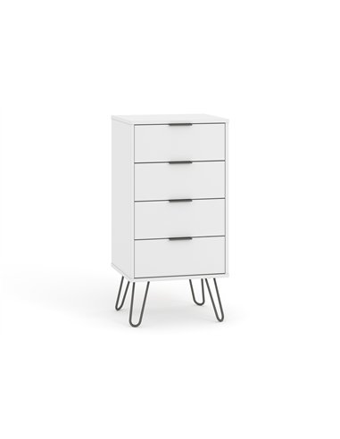 Core Products Augusta White 4 drawer narrow chest of drawers, AGW517