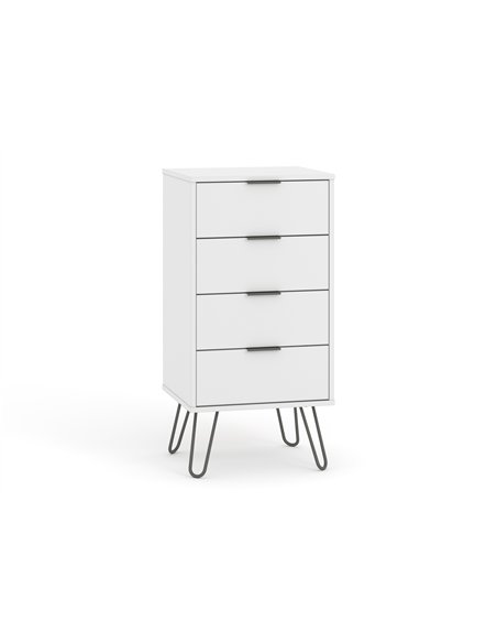 Core Products Augusta White 4 drawer narrow chest of drawers, AGW517 - pic 116260 | FastDaddyshop