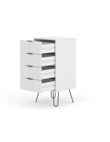 Core Products Augusta White 4 drawer narrow chest of drawers, AGW517