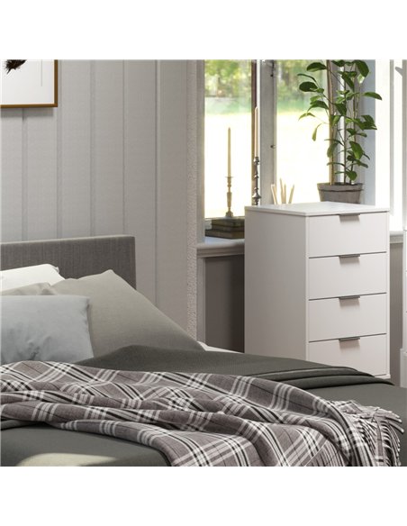 Core Products Augusta White 4 drawer narrow chest of drawers, AGW517 - pic 116262 | FastDaddyshop