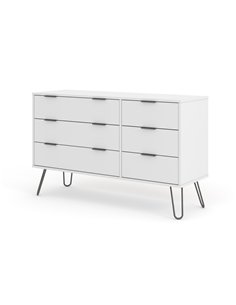 Core Products Augusta White 3+3 drawer wide chest of drawers, AGW533