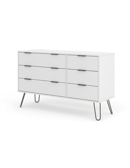 Core Products Augusta White 3+3 drawer wide chest of drawers, AGW533 - pic 116264 | FastDaddyshop