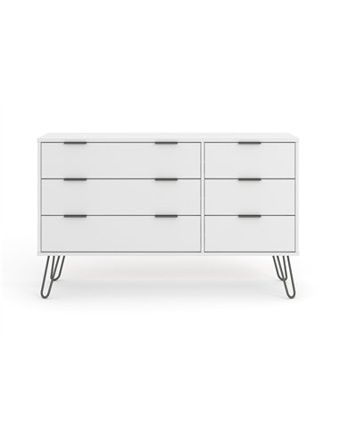 Core Products Augusta White 3+3 drawer wide chest of drawers, AGW533