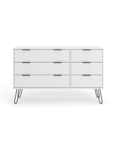 Core Products Augusta White 3+3 drawer wide chest of drawers, AGW533 - pic 116265 | FastDaddyshop