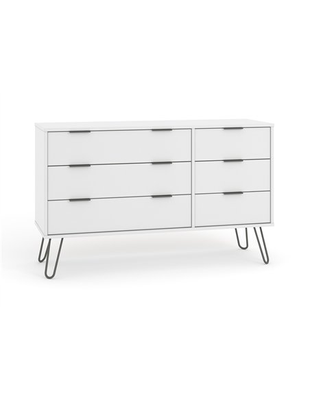 Core Products Augusta White 3+3 drawer wide chest of drawers, AGW533 - pic 116266 | FastDaddyshop