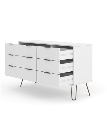 Core Products Augusta White 3+3 drawer wide chest of drawers, AGW533 - pic 116267 | FastDaddyshop