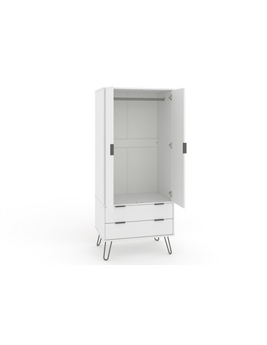 Core Products Augusta White 2 door, 2 drawer wardrobe, AGW582