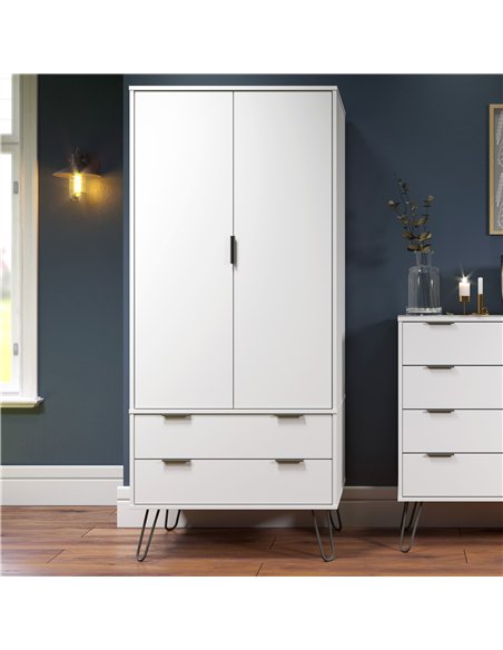 Core Products Augusta White 2 door, 2 drawer wardrobe, AGW582 - pic 116275 | FastDaddyshop