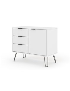 Core Products Augusta White small sideboard with 1 door, 3 drawers, AGW915
