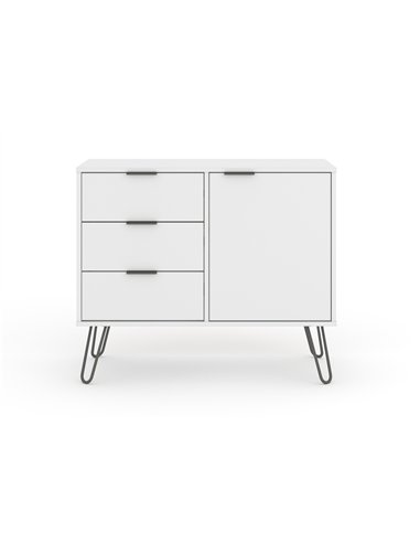 Core Products Augusta White small sideboard with 1 door, 3 drawers, AGW915