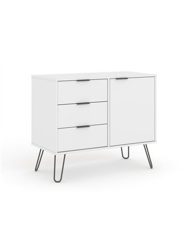 Core Products Augusta White small sideboard with 1 door, 3 drawers, AGW915