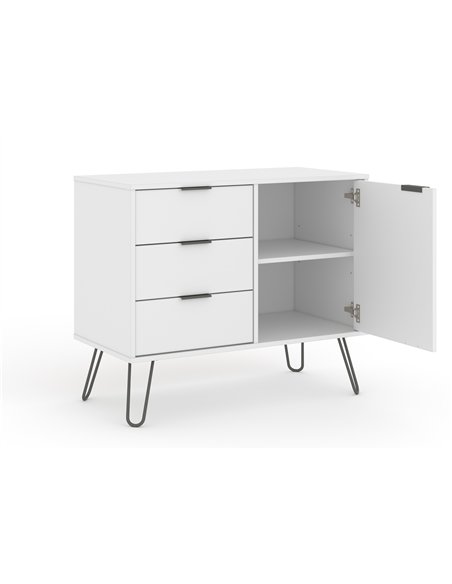 Core Products Augusta White small sideboard with 1 door, 3 drawers, AGW915 - pic 116292 | FastDaddyshop