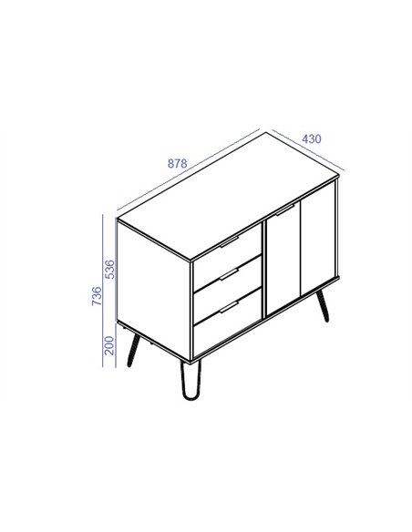 Core Products Augusta White small sideboard with 1 door, 3 drawers, AGW915 - pic 116293 | FastDaddyshop