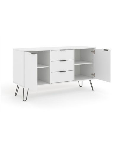 Core Products Augusta White medium sideboard with 2 doors, 3 drawers , AGW916