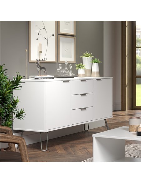 Core Products Augusta White medium sideboard with 2 doors, 3 drawers , AGW916 - pic 116299 | FastDaddyshop