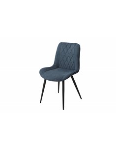 Core Products Aspen diamond stitch blue cord fabric dining chair, black tapered legs (pair), ASCH15-BCF