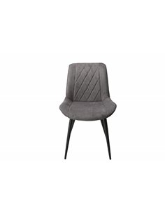 Core Products Aspen diamond stitch grey fabric dining chair, black tapered legs (pair), ASCH15-GF 2