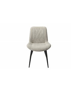 Core Products Aspen diamond stitch lt grey cord fabric dining chair, black tapered legs (pair), ASCH15-LGCF 2