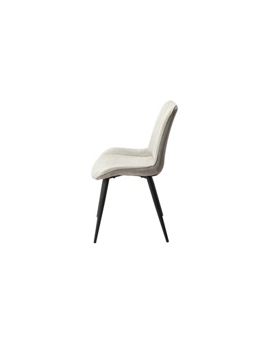 Core Products Aspen diamond stitch lt grey cord fabric dining chair, black tapered legs (pair), ASCH15-LGCF