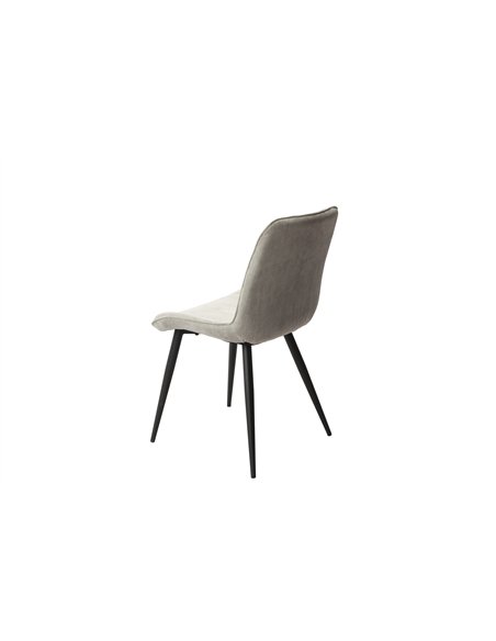 Core Products Aspen diamond stitch lt grey cord fabric dining chair, black tapered legs (pair), ASCH15-LGCF - pic 116316 | FastDaddyshop