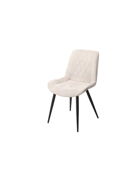 Core Products Aspen diamond stitch natural fabric dining chair, black tapered legs (pair), ASCH15-NF - pic 116319 | FastDaddyshop