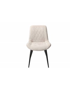 Core Products Aspen diamond stitch natural fabric dining chair, black tapered legs (pair), ASCH15-NF 2