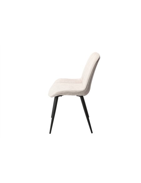 Core Products Aspen diamond stitch natural fabric dining chair, black tapered legs (pair), ASCH15-NF - pic 116321 | FastDaddyshop