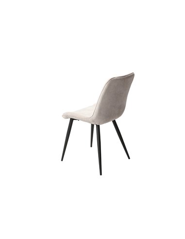 Core Products Aspen diamond stitch natural fabric dining chair, black tapered legs (pair), ASCH15-NF