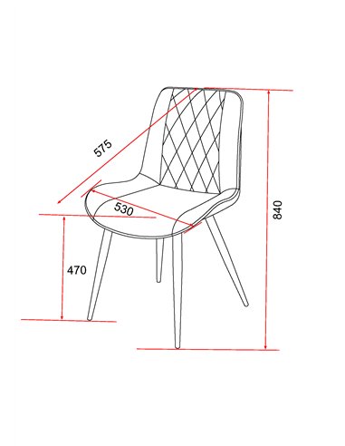Core Products Aspen diamond stitch natural fabric dining chair, black tapered legs (pair), ASCH15-NF