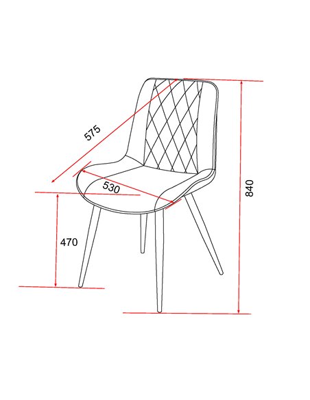 Core Products Aspen diamond stitch natural fabric dining chair, black tapered legs (pair), ASCH15-NF - pic 116324 | FastDaddyshop