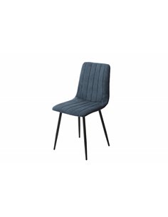 Core Products Aspen straight stitch blue cord dining chair, black tapered legs (pair), ASCH16-BCF