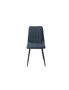 Core Products Aspen straight stitch blue cord dining chair, black tapered legs (pair), ASCH16-BCF 2
