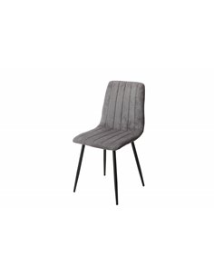 Core Products Aspen straight stitch grey dining chair, black tapered legs (pair), ASCH16-GF